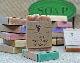 Baby shower favors natural soap favors personalized soap favors customized soap favors guest soap sample travel soaps mini soaps rustic