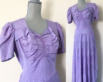 Lavender 1930s Tiered Gown