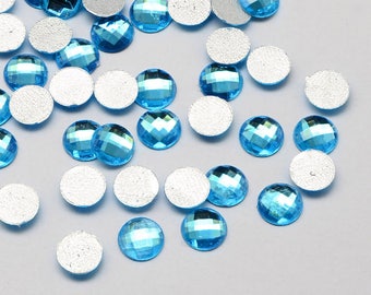 100 x blue faceted rhinestones
