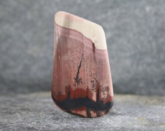 Indian Paint Jasper Cabochon, Red Black Cream Picture Jasper, Loose Stone Cabochon, Very Matte Finish, Rare Collector Gemtone Cabochon