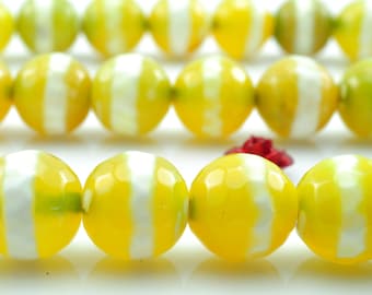 37 pcs of Tibetan Agate OneLine faceted round beads in 10mm
