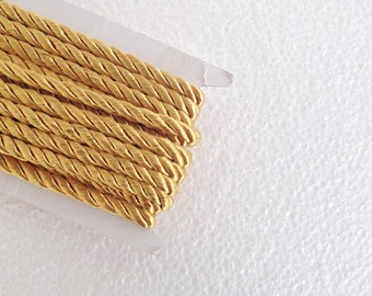 1.1 yards gold , 5 mm twist cord, twisted , Wrapped Thread Cord, Satin Twisted cord , Decoration,Fabric Rope Trim Accent for Crafting