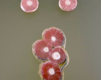 Rhodochrosite Stalactite Eyes Cab, Rhodochrosite Cab, Rhodo Inca Rose, Designer Rhodo Cab, Gift Cab, C2674, Hand Cut by 49erMinerals,