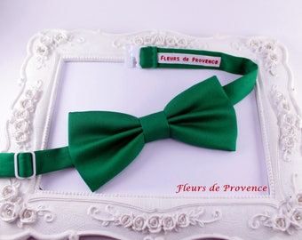 Bow tie elegant emerald green satin - man / baby / children