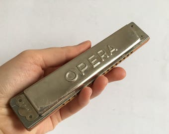 Vintage harmonica Opera - Harmonica Opera - Old Harmonica - Musical Instrument - Antique harmonica