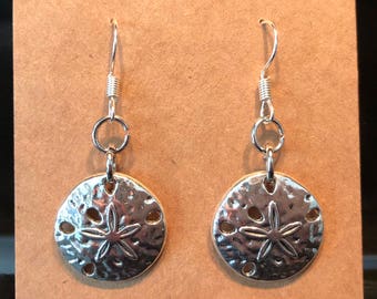 Sand dollar silver earrings