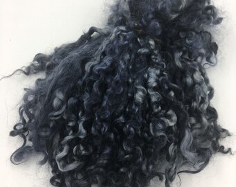 Hand Dyed Black Wensleydale Locks, 50g