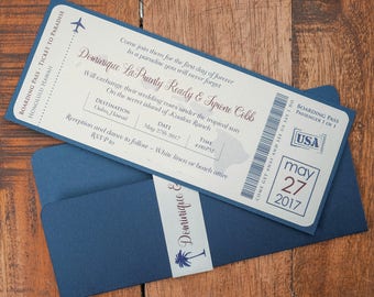 Boarding pass wedding invitation