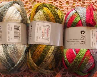 Katia Ondas and Ondas Lux scarf net-like yarn with free pattern -one ball makes one scarf - SALE - only 5.99 USD