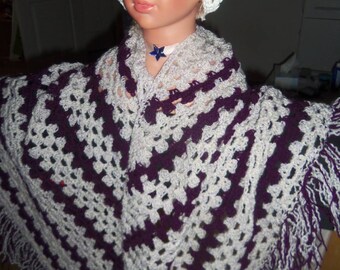 woman shawl knit handmade