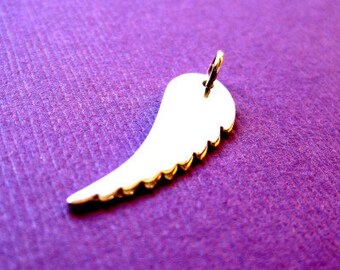 Sterling Silver Angel Wing Stamping Charm