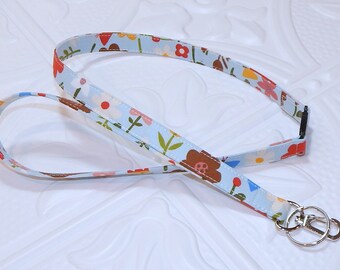 Fabric Lanyard Breakaway - Key Lanyard Blue