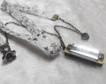Liberty grey & silver Harmonica necklace