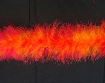 Red/Orange "Fire" Marabou Boa, Medium wt