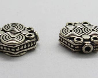 2 Pieces 925 Sterling Silver Bali Beads 14x4mm