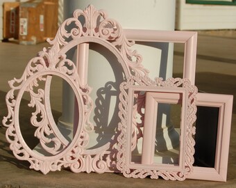 Set Of 5 Shabby Chic Picture Frames/Nursery Frame Collection/Baby Girl PICTURE FRAME Set