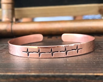 Copper Hand-Stamped Cuff, Personalized Copper Bracelet, Custom Hand-Stamped Bracelet, Copper Bracelet