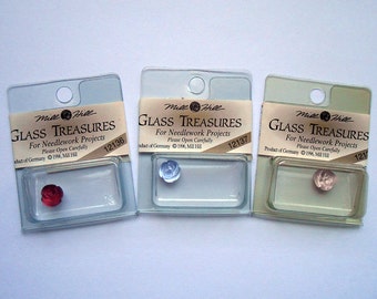 Mill Hill Glass Treasures - Embellishments - Petite Roses - Lot of 3 - Free U.S. Shipping