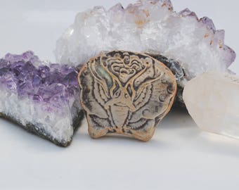 ceramic face pendant clay necklace ornament small face mask focal bead