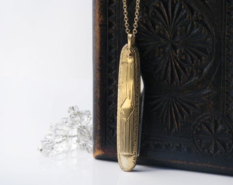 Vintage Fruit Knife Fob Pendant | Art Deco Gold Filled | Small Folding Fruit Knife, Pocketknife, Paper Knife - 34 Inch Long Chain Choice