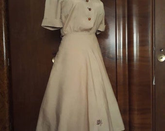 1940s original coffee sun dress