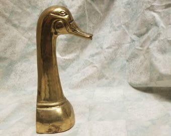 Brass Duck Head - Bookend