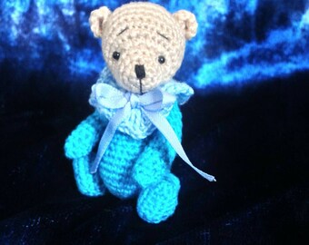 Miniature Thread Crochet Artist Bear