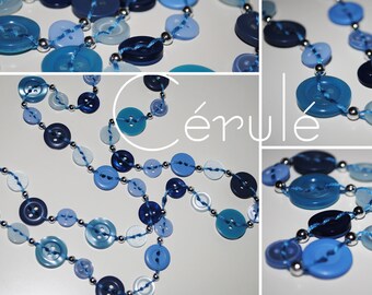 Cerulean: Original buttons necklace