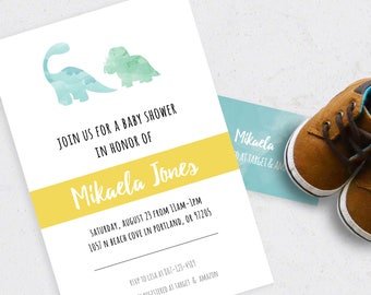 Dinosaur Baby Shower or Birthday Invitation (Downloadable)