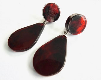 Large Lucite Clip on Earrings