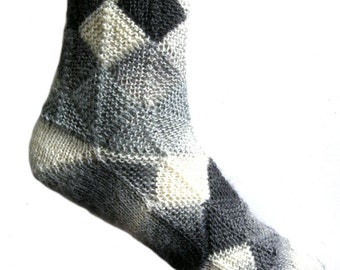 Fairytale socks grey/white, size EU 37/38 UK 5/5.5 US 7/7.5