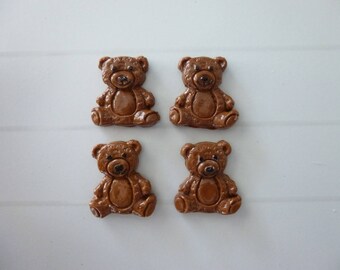Set of 4 Teddy bear made of polymere clay