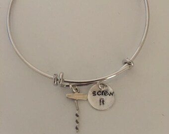 Wine Bracelet | Gift for Wine Lover | Screw It Charm | Wine Charm | Corkscrew Charm | Wine Jewelry | Wine Gift | Just for Fun Jewelry