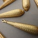 4 Brass Pendant Teardrops Beads - Ornate Pattern