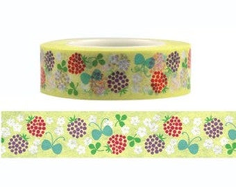 Berry & Flower Washi Masking Tape (15M)