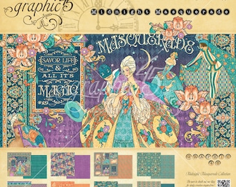Graphic 45 Midnight Masquerade 8x8 Paper Pad, SC007724