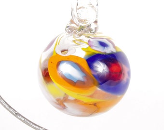 110251 Medium Hand Blown Hanging Art Glass Ball Decorative Ornament