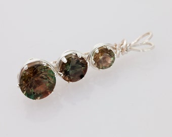 Handmade Sunstone Sterling Silver Wire Wrapped Pendant 6.3ct (S2164P)