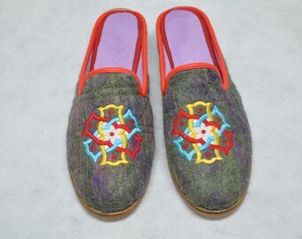 Wool Felt Slippers EU-42 US-10.5-(Woman) -0292