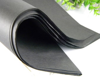 Black Tissue Paper Jet Black 48 Tissue sheets 20" X 30" DIY Wedding Decor - Gift Wrap Idea - Retail Packaging - Classic Black
