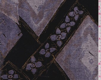 Black/Lavender Diamond Chenille Jacquard, Fabric By The Yard