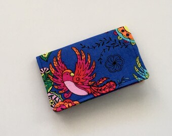 Blue Floral Business Card Case, Bird Business Card Holder, Business Card Case, Credit Card Holder, ID Case, Gift Card Holder