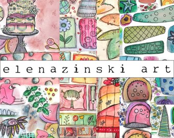 3 x A4 collage sheets