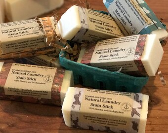 Laundry Stain Stick Lemon Eucalyptus Natural Stain Remover made from Homemade Coconut Soap Biodegradable