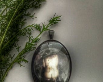 Gothic Pendant the perfect eclectic gift for the Witch in your life .Glass Pendant