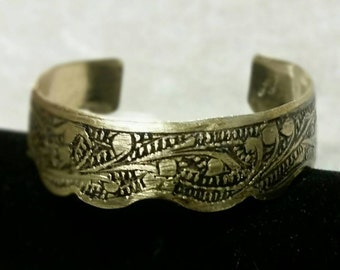 Handmade vintage brass cuff bracelet