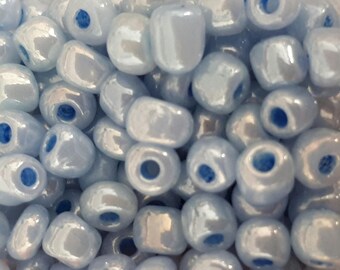 20 grams of large hole 2 mm blue 4 mm seed beads