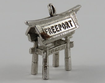 Freeport Torii Gate Sterling Silver Vintage Charm For Bracelet