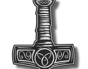 Thors hammer - embroidered patch 28x35 cm