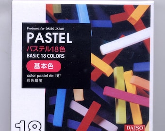 A set of 18 colours Chalk Pastel: Basic Colors From Japan